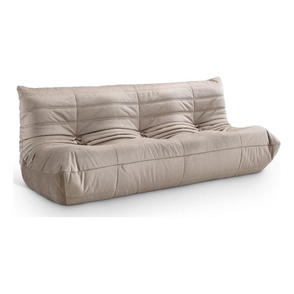 Meridian Furniture Relax 77.75" Taupe Velvet Upholstered Sofa