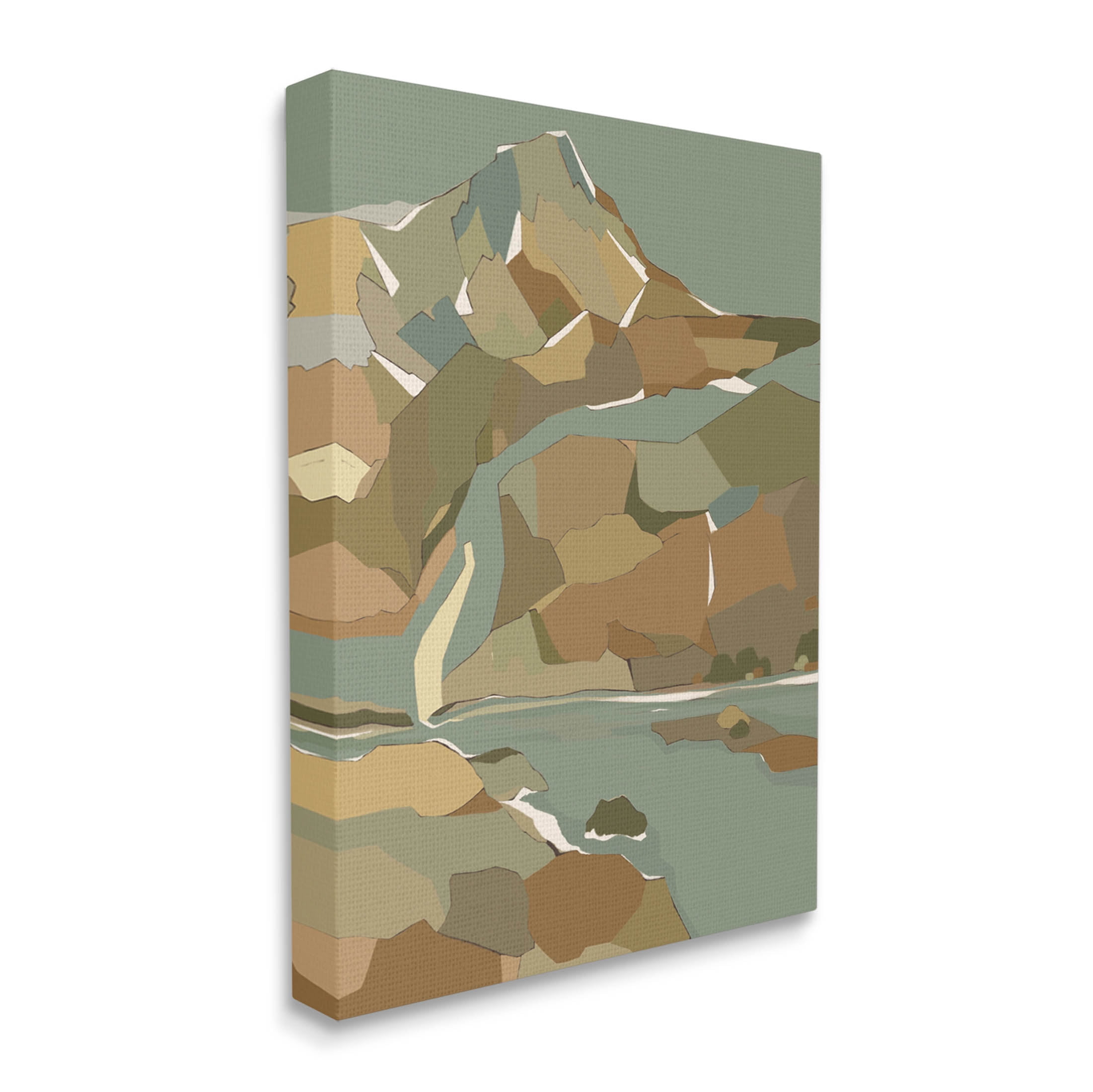 Stupell Industries Abstract Mountain River Blocked Neutrals Graphic Art Gallery Wrapped Canvas Print Wall Art, Design by Nikita Jariwala