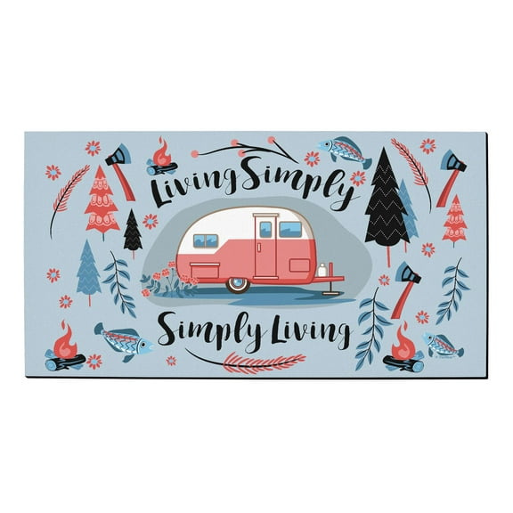ThisWear Spring Summer RV Decor Living Simply Simply Living Rubber Welcome Mat RV Camper Decor Doormat Multi