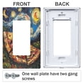 thumbnail image 3 of Yayeee Rocker Switch Wall Plate 2-Gang 4.7"x4.6" Home Decorative Outlet Cover, Starry Pizza, 3 of 6