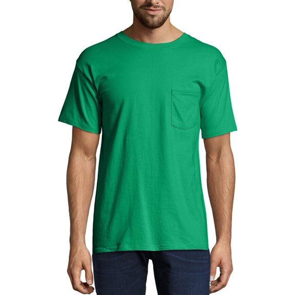 Hanes Men's Premium Beefy-T Short Sleeve T-Shirt With Pocket, Up to Size 3XL