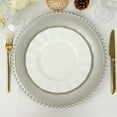 Efavormart 6 Pack 12" Silver Acrylic Round Charger Plates With Beaded Rim Dinner Charger Plates ...