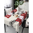 thumbnail image 6 of White Red Baseball Table Cloth, Waterproof Tablecloth for Rectangle Tables, Modern Art Funny Words Reusable Washable Fabric Table Cover for Restaurant Kitchen Dining Tables 54"x108", 6 of 9