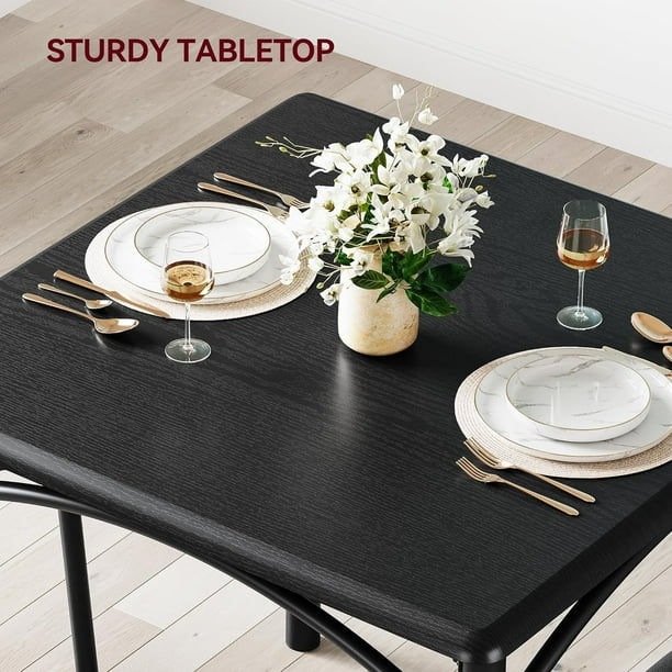 Historyli Juego de mesa de comedor para 2,juego de mesa de comedor de 3 piezas,mesa de cocina y sillas para 2 con sillas tapizadas rojas,juego de mesa de cocina cuadrada para espacios