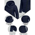 thumbnail image 6 of Womens Insulated Premium Winter Puffer Jacket Lightweight Navy Snow Jacket-L, 6 of 9