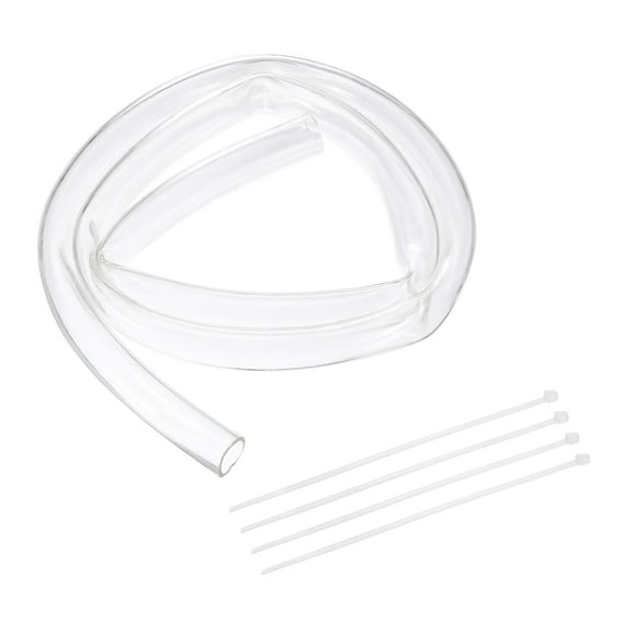 Uxcell 2 Pack Flexible Tubing, 28mm ID x 34mm OD - 6.6 Feet Long Clear Vinyl Water Pipe, Lightweight Plastic Hose Water Pipe with Zip Ties for Aquaponics, Air Hose, Irrigation