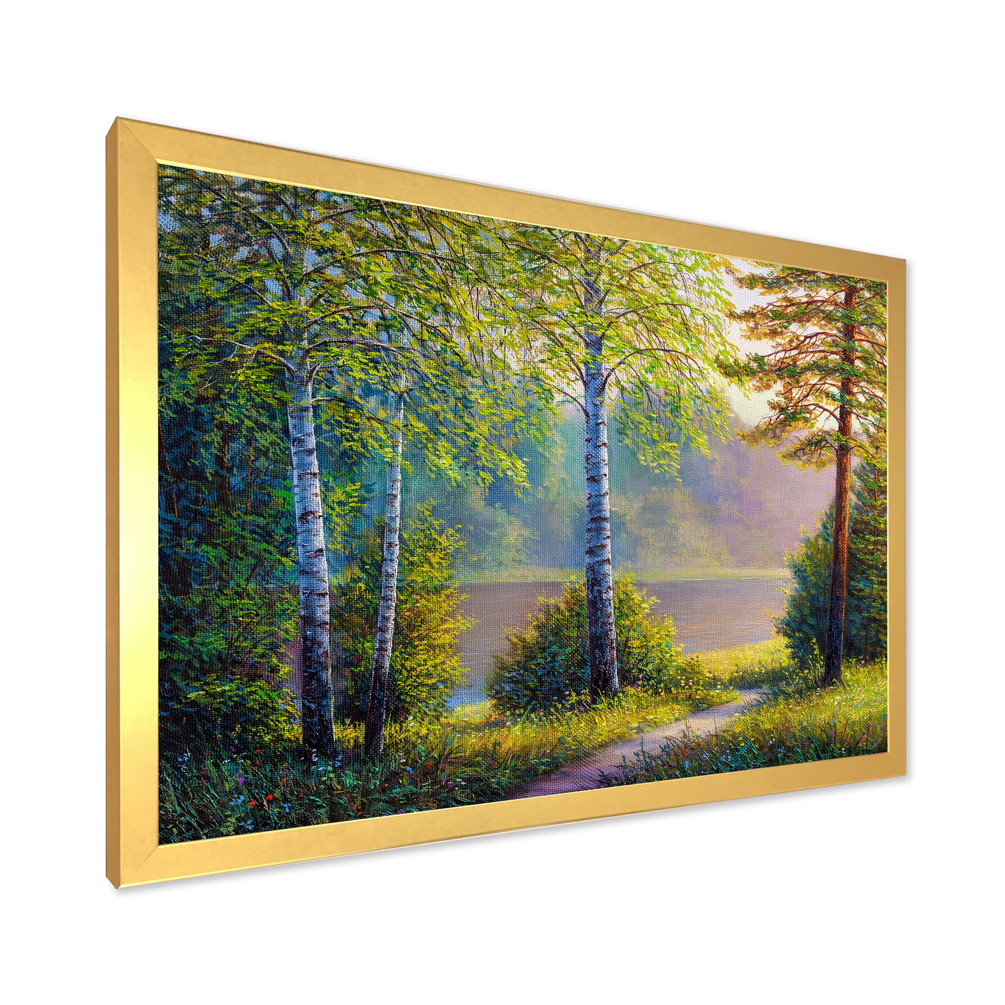 Designart 'Subtle Sunset Light Through The Trees I' Traditional Framed Art Print