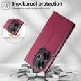 thumbnail image 2 of Funda Tipo Cartera de Cuero Sintético para XIAOMI POCO F6 Bloqueo RFID, con Ranuras para Tarjetas y Bolsillo para Efectivo, Cierre Magnético Fuerte Rojo, 2 of 4