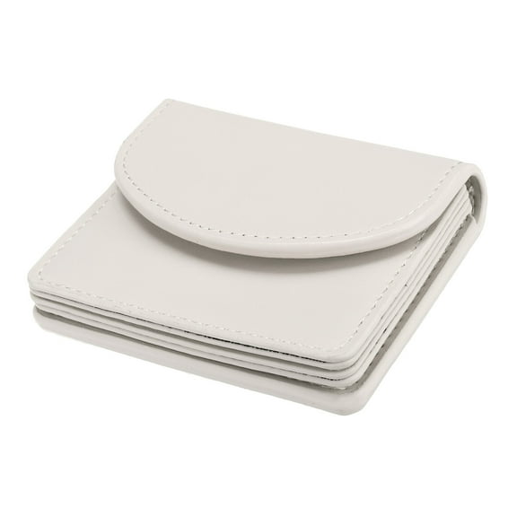 Uxcell PU Leather Business Card Case, Business Name Card Holder Wallet for Women Credit ID Card, White