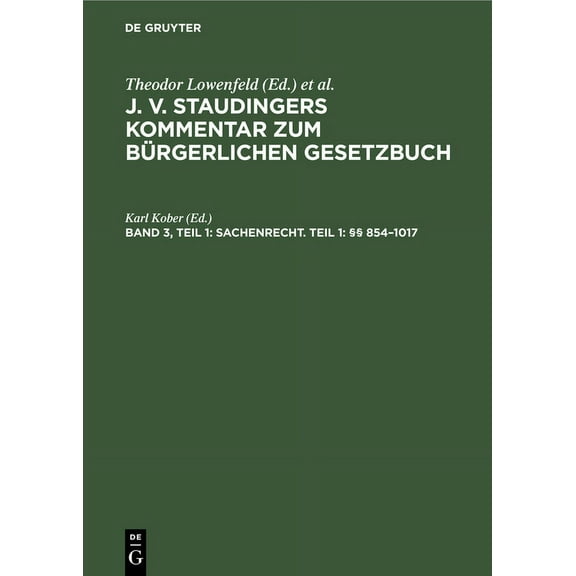 Sachenrecht. Teil 1: §§ 854-1017, (Hardcover)