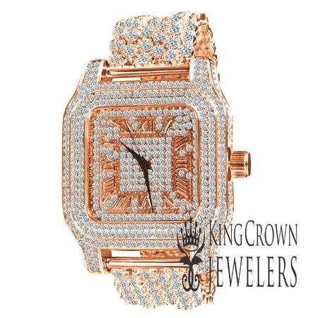 Luxury Ice Rose Gold Tone Simulated Diamond Joe Rodeo Jojo Jojino Custom Band Watch