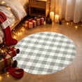 thumbnail image 5 of Lypsnake Buffalo Plaid Round Doormat, 27.5 Inch Gray White Checkered Circular Floor Mat for Christmas Tree Base & Entryway Entrance Patio Porch Home Decor, 5 of 6