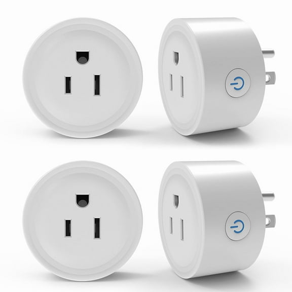 10A Wi Fi Smart Plug, Compatible with Alexa and Google Home sockets, Remote Control with Timing Function, Voice Control, Timing and scheduling,Works with Your Wi-Fi Router – no hub Required.Four Pack