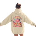 thumbnail image 2 of Womens Hoodie Beige Women's Oversized Print Hoodie Casual Loungewear Long Sleeve Womens Sweatshirt L, 2 of 6