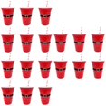 thumbnail image 5 of BERTDOMD 36-Piece Christmas Plastic Cups Set with Festive Santa Belt Design, Holiday Party Beverage Cups and Straws, 6pcs Each, 5 of 6