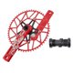 thumbnail image 2 of 130 BCD bicicleta de montaña ultraligera 170mm cigüeñal, aleación de aluminio MTB juego de manivela estrecha de una sola 5-garra soporte 56T rojo Soledad Brazo de manivela de bicicleta plegable, 2 of 10