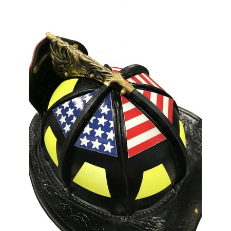 - Firefighter Helmet decals USA Flag Set 6 Part Original 2 Layer Triangle Hand Cut