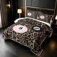 thumbnail image 3 of Erosebridal Lucky 8 Twin Quilt Set Blush Twin Coverlet Set, Blush Leopard 2pcs 1 Bedspread and 1 Pillowcase, 3 of 7