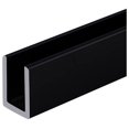 SDCD38BLCCP48XCP10 Black 3/8" Fixed Panel Shower Door Deep UChannel
