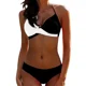 thumbnail image 1 of TuseRxln Conjunto de Bikini para Mujer Traje de baño de Dos Piezas con Vendaje Cruzado Cintura Alta y Traje de baño Moderno Blanco y Negro XL, 1 of 1