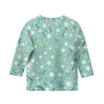 thumbnail image 3 of CCRFTGI Girls Tops 12-14 3/4 Sleeve Fashion Floral Prints Pullover Shirts Round Neck Comfy Soft Tops Blouse Mint Green 10-11Years, 3 of 4