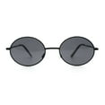 thumbnail image 1 of Classic Small Oval Spring Hinge Metal Rim Sunglasses All Black, 1 of 4