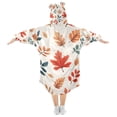 thumbnail image 2 of FORMRS Wearable Blanket Hoodie with Sleeves for Kids Cozy Flannel Sweatshirt, Hand Drawn Autumn Leaves, 2 of 7