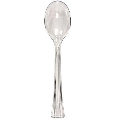 EcoQuality Disposable Plastic Clear Soupspoon - Great for Party, Soups, Kitchen, Office, Togo, Lunch, Cafeterias, Restaurants (48)