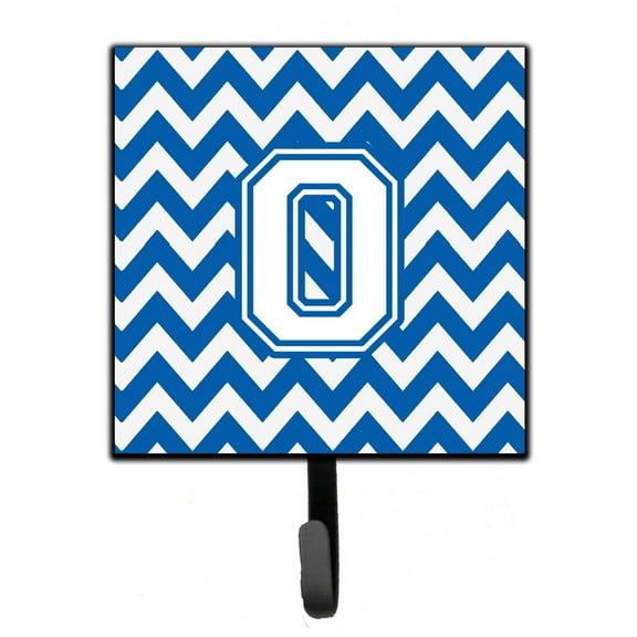 Carolines Treasures CJ1045-OSH4 Letter O Chevron Blue and White Leash or Key Holder Single Hook multicolor