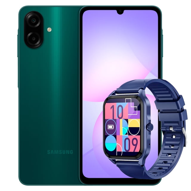 Smartphone Samsung Galaxy A07 64GB Verde 4GB Ram + Smartwatch Q1 azul