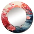 thumbnail image 2 of Designart "Rippling Reverie Flowers in Coral I" Abstract Spirals Round Mirror Wall Decor Modern - Large Coral Round Office Mirror - Round Mirror - 23" x 23", 2 of 6