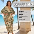 thumbnail image 7 of SEANATIVE Women Plus Size Kaftan Dress Loose Caftan Beach Cover Up Maxi Dress Swimsuit Coverup Soft Breathable Bathing Suit Coverups for Beach Vacation, Hawaii Palm Tree Hibiscus Flower Beige, 7 of 7