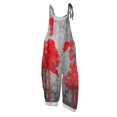 thumbnail image 2 of Halloween Jumpsuits for Women Linen Oversized Sleeveless Dressy Floral Print Adjustable Strap Rompers, 2 of 6