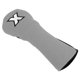 thumbnail image 3 of Funda de tela mixta para palo de golf, protector de cabeza de poliéster tejido, impermeable, de poliuretano, con patrón en X para entrenamiento de rutina, gris y negro., 3 of 14
