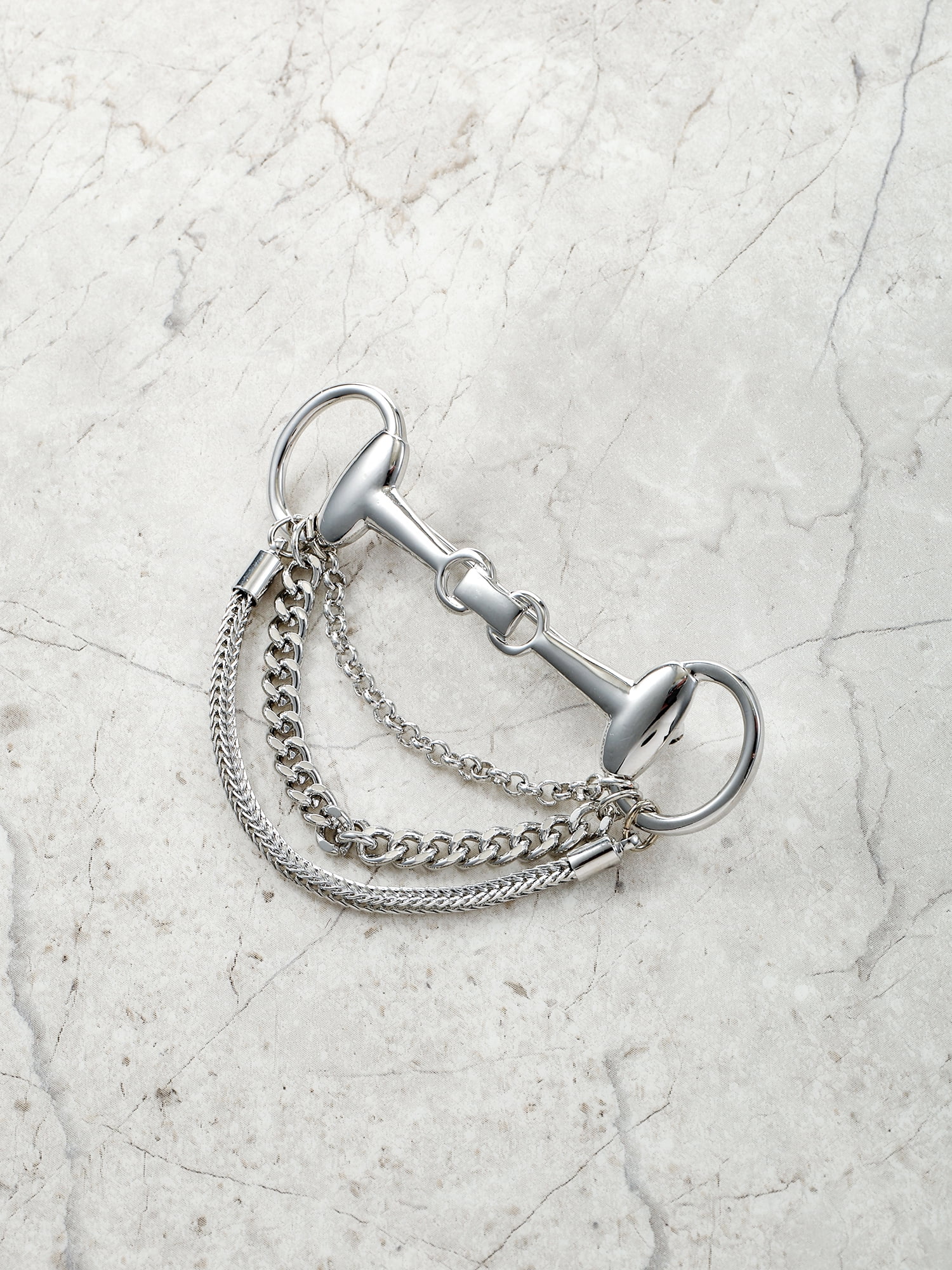 Time and Tru Silvertone Horse Bit Brooch, 1 Piece