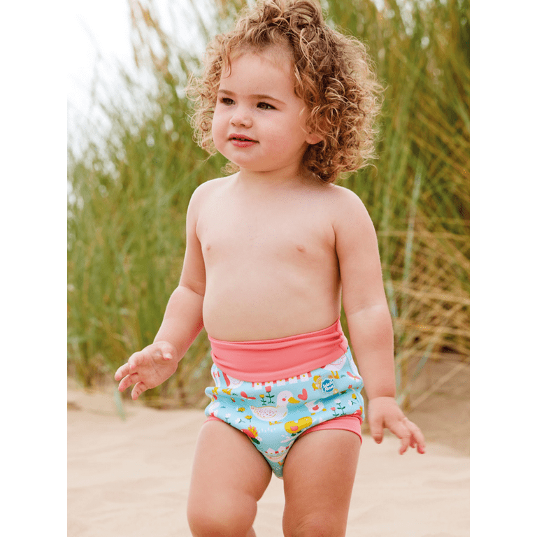 Splash About Girl's Happy Nappy Cloth Swim Diaper, Little Ducks, 0-3 Months