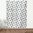 thumbnail image 3 of Ambesonne Cartoon Fabric by the Yard Upholstery, Prehistoric Drawing Horses, 10 Yards, Charcoal Grey White, 3 of 4