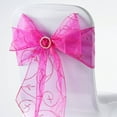 thumbnail image 4 of BalsaCircle 5 Fuchsia Fancy Embroidered Sheer Organza Chair Sashes Bows Ties, 4 of 4