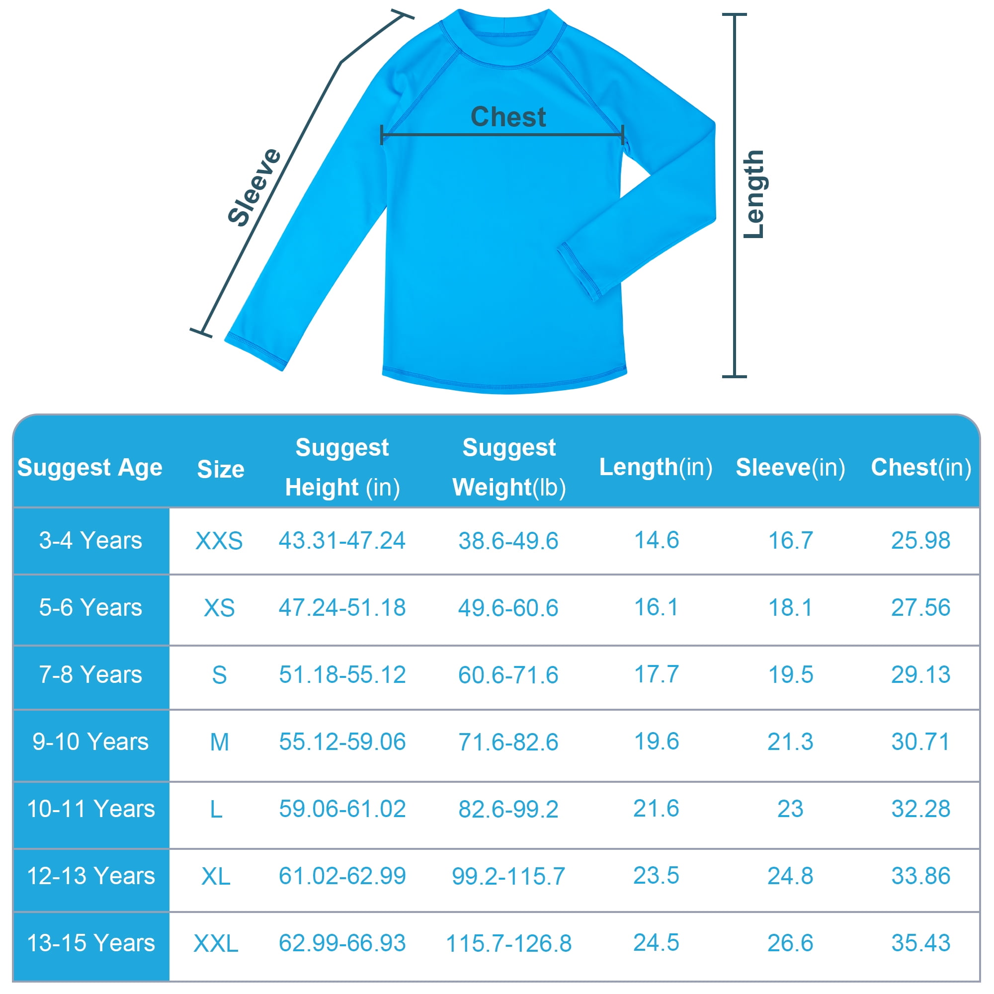 BIG ELEPHANT 3 Pack Kids Rash Guard Swim Shirt UPF 59+ Long Sleeve Rashguard Swimwear Surf Tops Sun Protection for Boys Girls