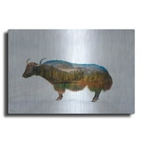 Luxe Metal Art 'Yak' by Mark Ashkenazi Metal Wall Art, 16" x 12"