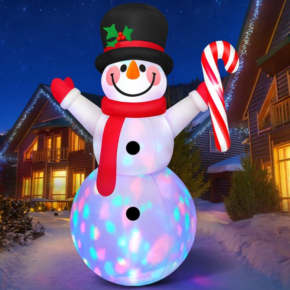 Muñeco de Nieve Inflable de Navidad MICOCAH 244 cm con Luces LED