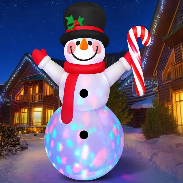 Muñeco de Nieve Inflable de Navidad MICOCAH 244 cm con Luces LED