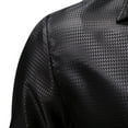 thumbnail image 4 of Amtdh Men's Dress Shirt Glossy Lightweight Casual Blouses Mens Breathable Tops Long Sleeve Lapel Business Shirt Wrinkle-Free Button Down Shirt for Men Black XL, 4 of 9