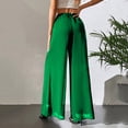 thumbnail image 5 of Qgtaibl Women's Flowy Wide Leg Pants High Waist Lightweight Palazzo Trousers Casual Loose Fit Chiffon Pants for Vacation & Daily Wear Green M, 5 of 7