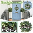 thumbnail image 2 of XMMSWDLA Green Eucalyptus Wreath for Front Door, 11.8 inch Eucalyptus Leaves Wreath with Welcome Sign, Spring/Summer Wreaths for Indoor/Outdoor Farmhouse Home Wall Window Decor, 2 of 9