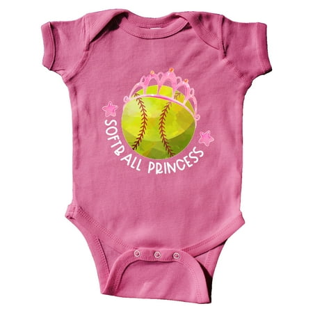 

Inktastic Softball Princess- Tiara Gift Baby Girl Bodysuit