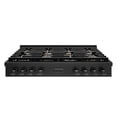 thumbnail image 2 of ZLINE 48 in. Paramount Gas Rangetop with 8 Brass Burners and Porcelain Cooktop in Black Stainless Steel (SRTB-BR-48), 2 of 2