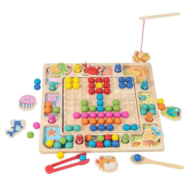Bunblic Children Montessori Toys Fishing Board Game For 3+ Year Olds Baby Kids Toys Multicolor 30x30cm