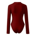 thumbnail image 7 of Pxiakgy jumpsuits for women Women'sknitted Underwear Crew Neck Long Sleeve Leggings Slim Jumpsuit Bodysuit Top womens jumpsuit Wine + XXL, 7 of 7