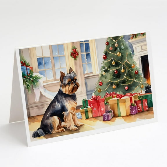 Brussels Griffon Cozy Christmas Greeting Cards Pack of 8 7 in x 5 in